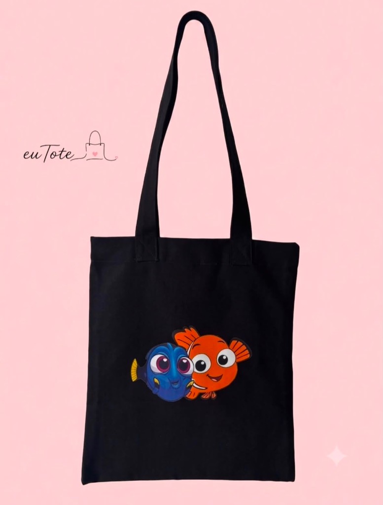 Nemo Printed Black Tote Bag