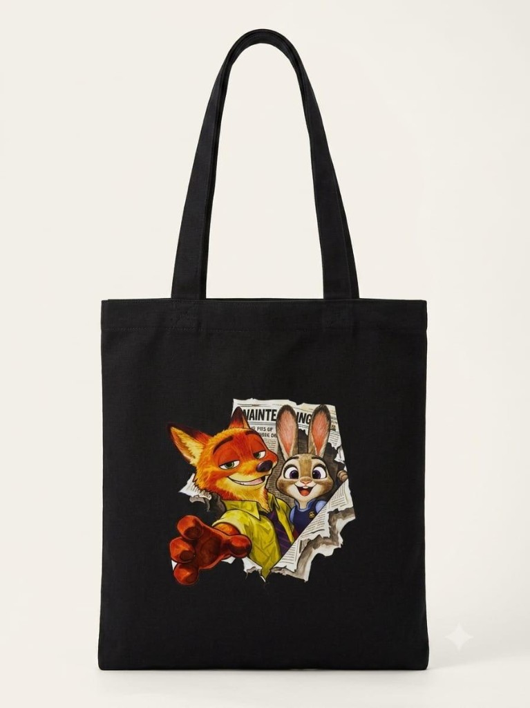 Zootopia print tote bag
